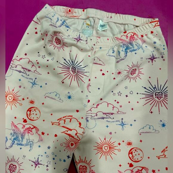 ULTRA RARE Roller Rabbit Pajamas in Celestial Unicorn Themed Print | LIKE NEW - Picture 4 of 7